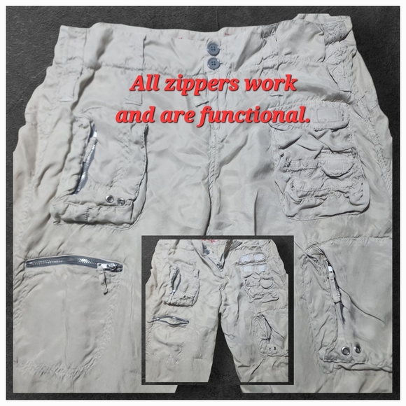 Pete & Greta By Johnny Was Marika Cream Color Cargo Pants - Picture 4 of 14